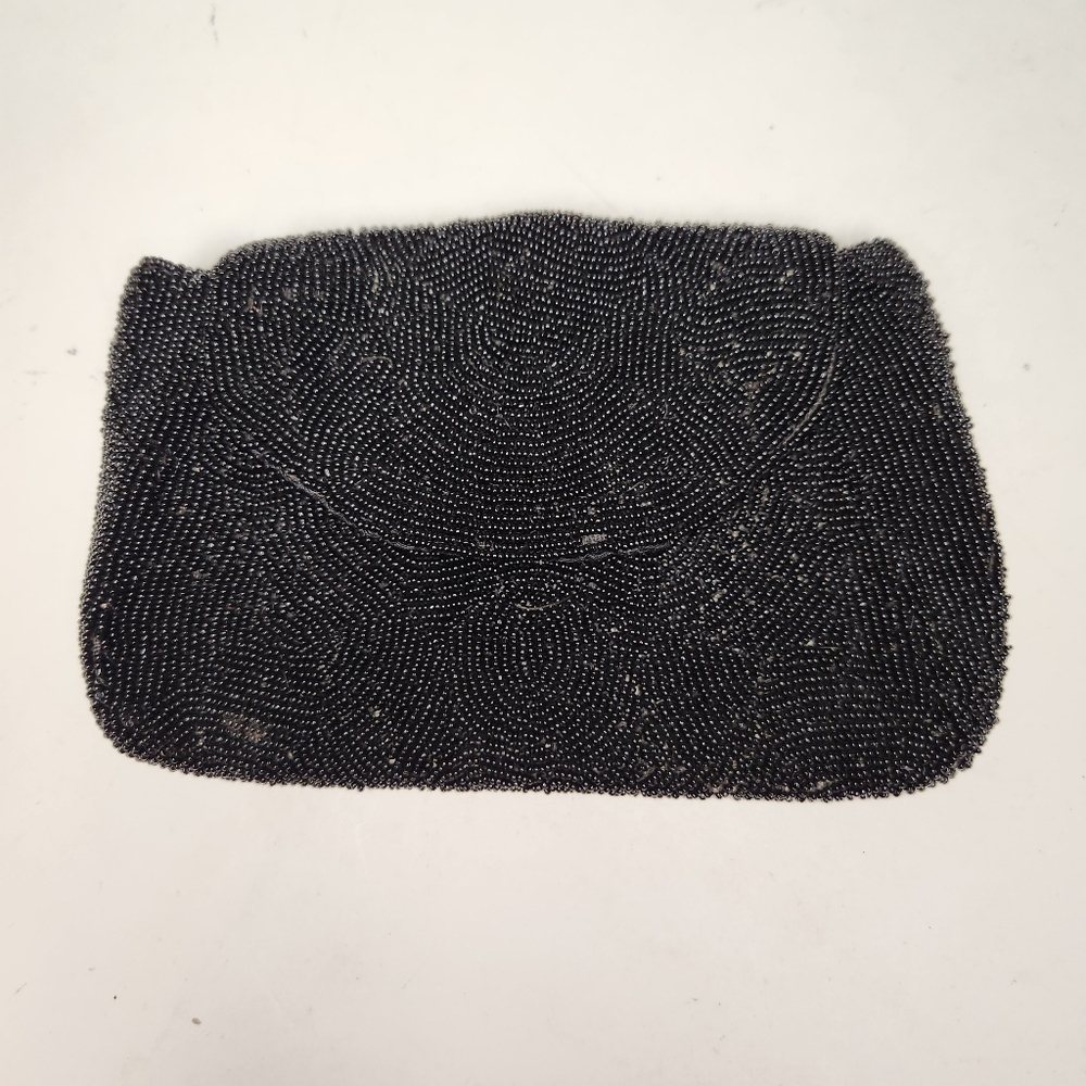 antique 1900s longchamp beaded finger purse black belgium boutique